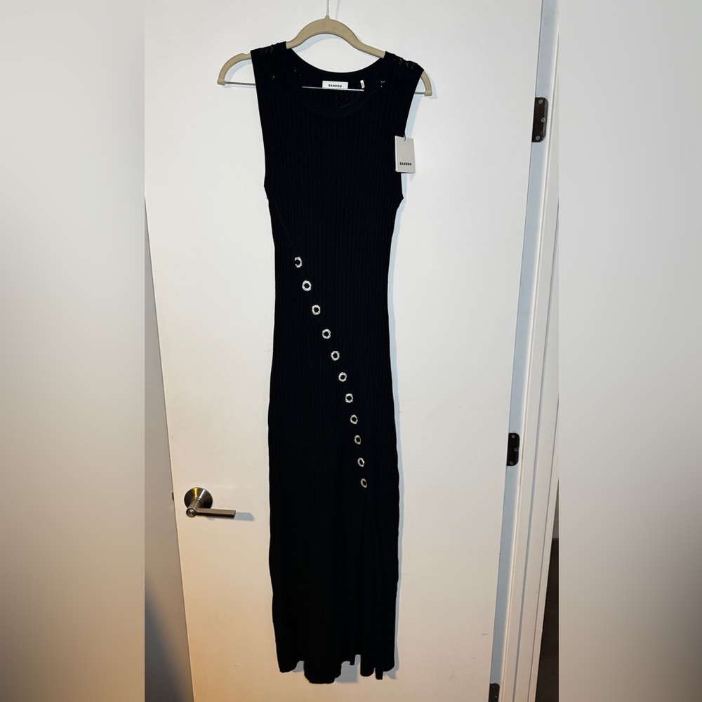 Black Knit Sandro Maxi Dress